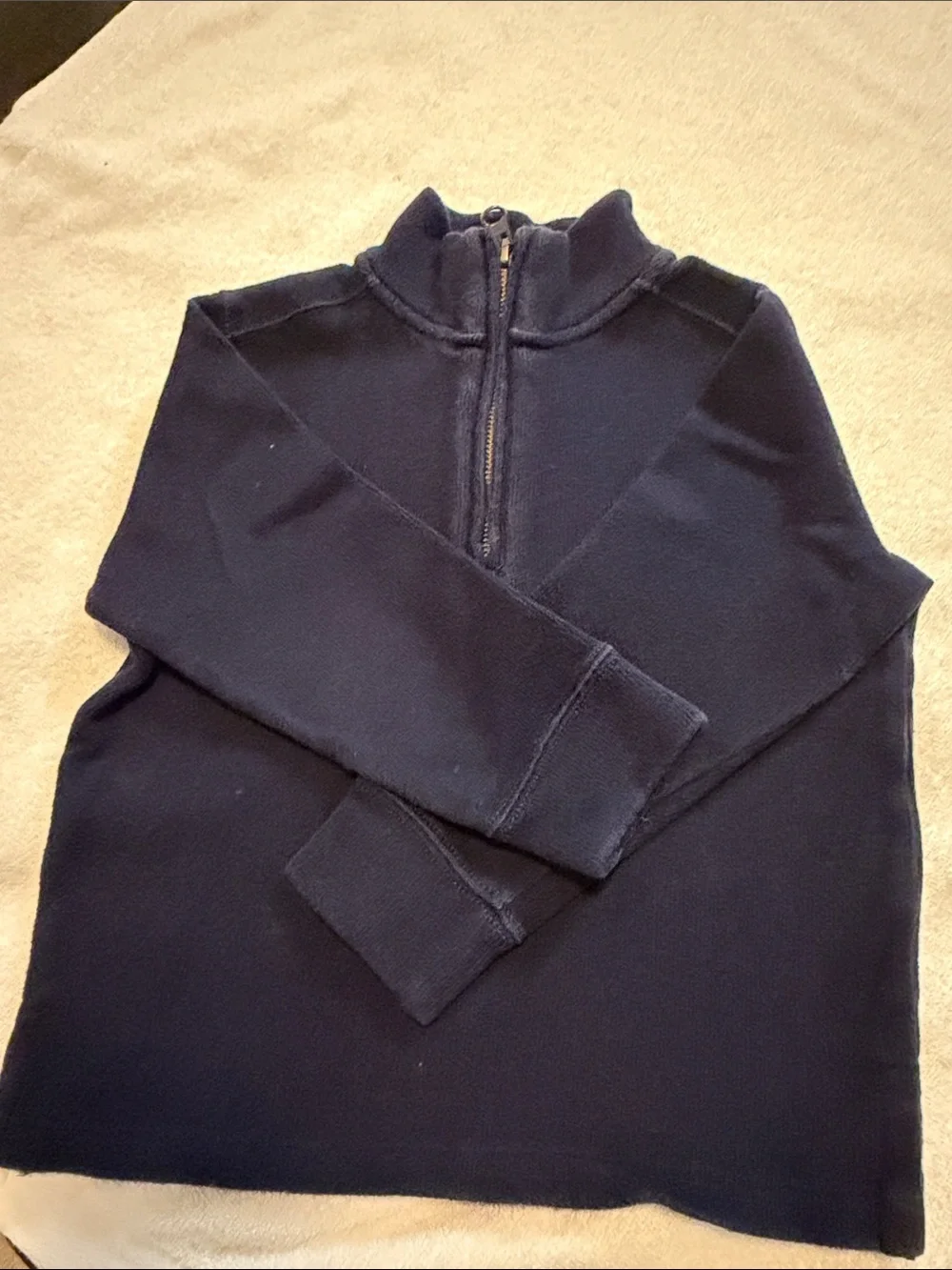 Ralph Lauren Men’s Navy Quarter-Zip Sweater with Red Pony